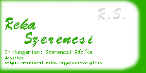 reka szerencsi business card